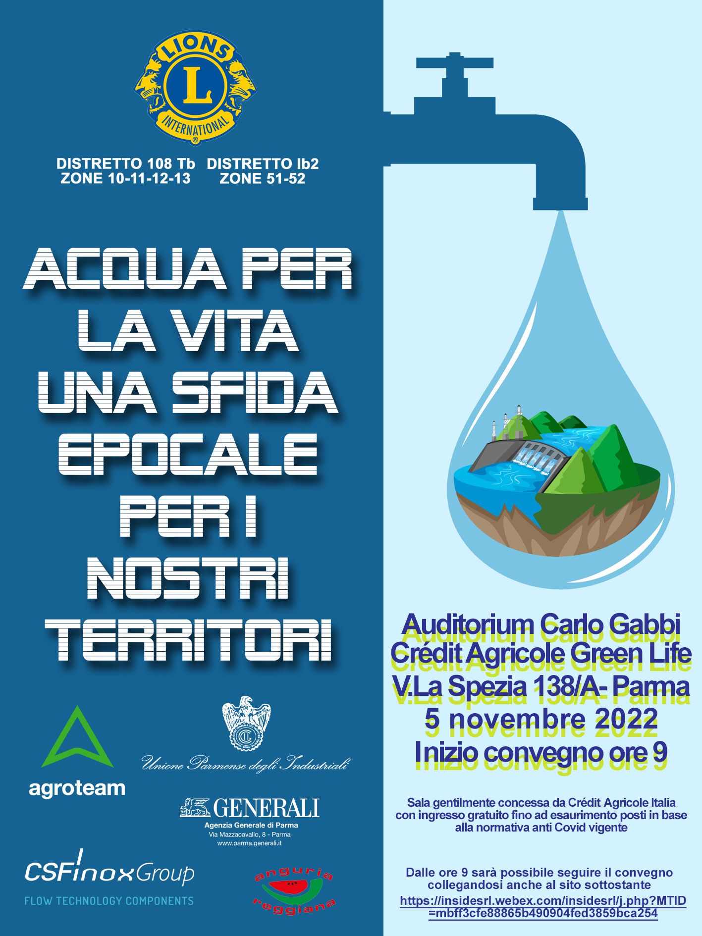 5 novembre - Acqua per la vita una sfida epocale per i nostri territori