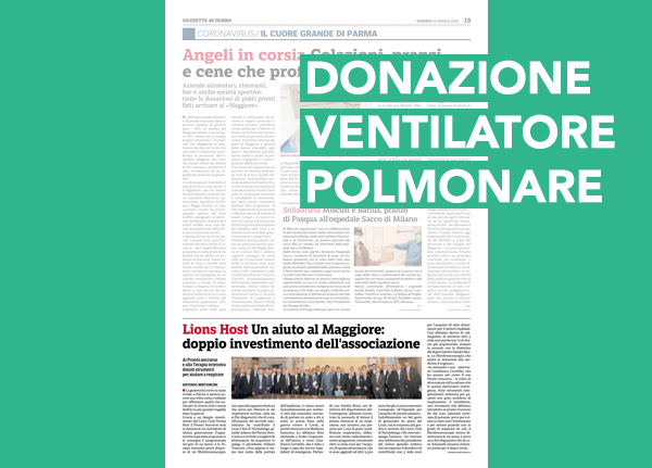 Donazione ventilatore polmonare PV600+